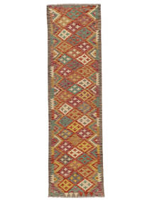 Tapis D'orient Kilim Afghan Old Style 81X294 De Couloir Marron/Rouge Foncé (Laine, Afghanistan)