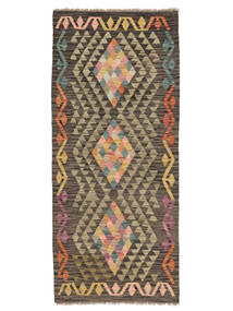  Kilim Afghan Old Style Tappeto 81X186 Di Lana Marrone/Nero Piccolo Carpetvista