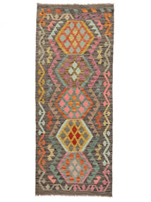  Kilim Afegão Old Style Tapete 80X196 Lã Castanho/Verde Pequeno Carpetvista