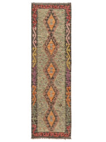  60X204 Kelim Afghan Old Style Hallmatta Brun/Grön Afghanistan Carpetvista