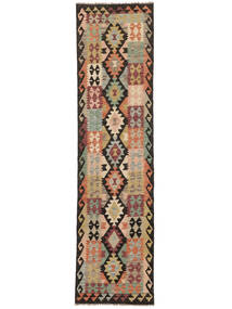  Kilim Afghan Old Style Tapis 77X300 De Laine Marron/Noir Petit Carpetvista