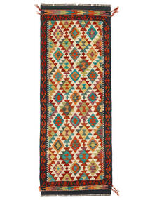 75X201 Tappeto Kilim Afghan Old Style Orientale Passatoie Rosso Scuro/Nero (Lana, Afghanistan) Carpetvista