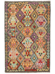 絨毯 オリエンタル キリム アフガン オールド スタイル 123X188 茶色/グリーン (ウール, アフガニスタン)