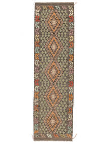  83X286 Kelim Afghan Old Style Matot Käytävämatto Matto Ruskea/Tummankeltainen Afganistan Carpetvista