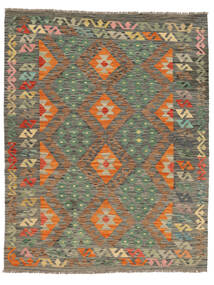 Kelim Afghan Old Stil Teppich 150X200 Braun/Dunkelgelb Wolle, Afghanistan Carpetvista