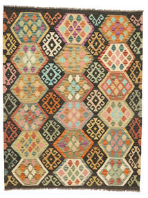  Kilim Afghan Old Style Tappeto 156X199 Di Lana Nero/Giallo Scuro Piccolo Carpetvista