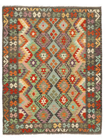 161X204 絨毯 オリエンタル キリム アフガン オールド スタイル 茶色/グリーン (ウール, アフガニスタン) Carpetvista