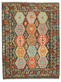 絨毯 オリエンタル キリム アフガン オールド スタイル 154X200 茶色/ブラック (ウール, アフガニスタン)
