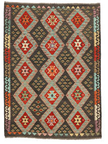 Kelim Afghan Old Style Vloerkleed 149X205 Zwart/Bruin Wol, Afghanistan Carpetvista