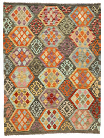  150X200 Kelim Afghan Old Style Matta Brun/Grön Afghanistan Carpetvista
