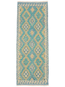  Orientalischer Kelim Afghan Old Stil Teppich 74X190 Läufer Dunkeltürkis/Orange Wolle, Afghanistan Carpetvista