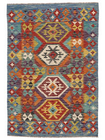 101X146 Kelim Afghan Old Stil Teppich Orientalischer Dunkelrot/Dunkelgrau (Wolle, Afghanistan) Carpetvista