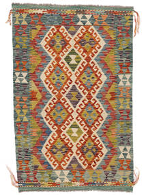 Orientalsk Kelim Afghan Old Style Teppe 96X148 Brun/Mørk Rød Ull, Afghanistan Carpetvista