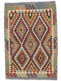 98X145 Kelim Afghan Old Stil Teppich Orientalischer Dunkelrot/Dunkelgrau (Wolle, Afghanistan) Carpetvista