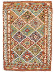 Kilim Afghan Old Style Rug 110X156 Brown/Green Wool, Afghanistan Carpetvista