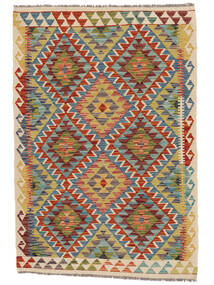  Kilim Afghan Old Style Alfombra 100X146 De Lana Marrón/Rojo Oscuro Pequeño Carpetvista