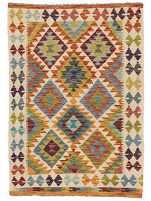 絨毯 キリム アフガン オールド スタイル 98X140 茶色/オレンジ (ウール, アフガニスタン)
