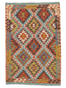  Orientalischer Kelim Afghan Old Stil Teppich 95X143 Schwarz/Grün Wolle, Afghanistan Carpetvista