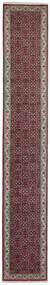 Tapete Bijar Indo 82X505 Passadeira Preto/Vermelho Escuro (Lã, Índia)