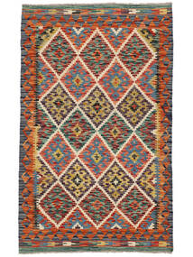 絨毯 オリエンタル キリム アフガン オールド スタイル 98X160 ダークレッド/ダークグリーン (ウール, アフガニスタン)