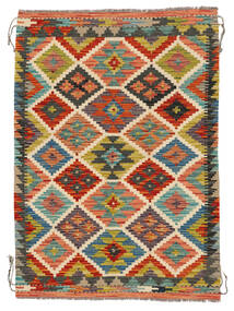  Orientalischer Kelim Afghan Old Stil Teppich 102X142 Schwarz/Dunkelgelb Wolle, Afghanistan Carpetvista