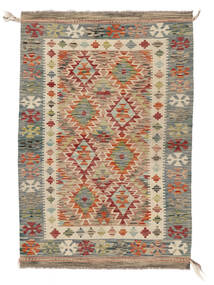 105X155 絨毯 キリム アフガン オールド スタイル オリエンタル 茶色/ダークイエロー (ウール, アフガニスタン) Carpetvista