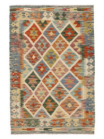 98X147 Kelim Afghan Old Style Matot Matto Ruskea/Oranssi Afganistan Carpetvista