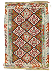  Kelim Afghan Old Style Matot 98X152 Tummanpunainen/Ruskea Carpetvista