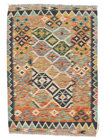 100X141 Kelim Afghan Old Style Matta Orientalisk Brun/Svart (Ull, Afghanistan) Carpetvista