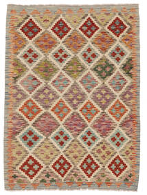  104X143 Kelim Afghan Old Stil Teppich Braun/Orange Afghanistan Carpetvista