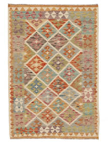 101X151 絨毯 キリム アフガン オールド スタイル オリエンタル 茶色/ダークイエロー (ウール, アフガニスタン) Carpetvista