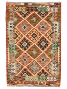  Oosters Kelim Afghan Old Style Vloerkleed 93X140 Bruin/Donkerrood Wol, Afghanistan Carpetvista