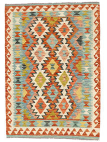  Oosters Kelim Afghan Old Style Vloerkleed 102X145 Groen/Oranje Wol, Afghanistan Carpetvista