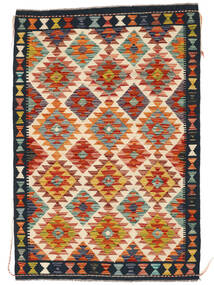  Kelim Afghan Old Style 101X148 Ullteppe Svart/Oransje Lite Carpetvista