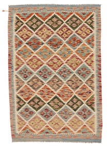  102X151 Kelim Afghan Old Stil Teppich Braun/Orange Afghanistan Carpetvista