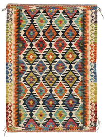 102X143 絨毯 キリム アフガン オールド スタイル オリエンタル ブラック/ベージュ (ウール, アフガニスタン) Carpetvista