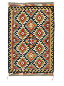 97X152 Kelim Afghan Old Style Matot Matto Musta/Tummanpunainen Afganistan Carpetvista