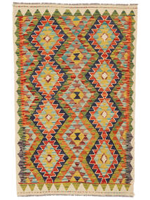  92X145 Kilim Afghan Old Style Rug Dark Yellow/Orange Afghanistan Carpetvista