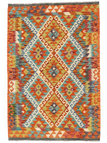 Kelim Afghan Old Stil Teppich 101X150 Grün/Rot Wolle, Afghanistan Carpetvista