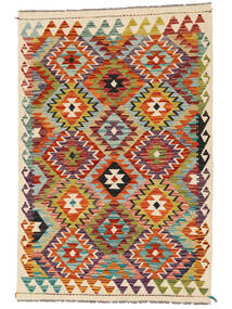  Itämainen Kelim Afghan Old Style Matot Matto 104X156 Ruskea/Tummanpunainen Villa, Afganistan Carpetvista