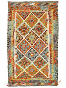 99X166 絨毯 キリム アフガン オールド スタイル オリエンタル 茶色/グリーン (ウール, アフガニスタン) Carpetvista