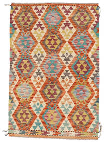  Kilim Afghan Old Style Tappeto 98X147 Di Lana Arancione/Rosso Scuro Piccolo Carpetvista