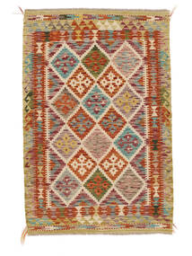  Kilim Afghan Old Style Tapis 99X150 De Laine Marron/Rouge Foncé Petit Carpetvista