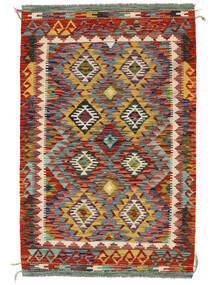 102X159 Kelim Afghan Old Stil Teppich Orientalischer Dunkelrot/Dunkelgrün (Wolle, Afghanistan) Carpetvista