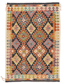 100X143 Kelim Afghan Old Style Teppe Orientalsk Brun/Svart (Ull, Afghanistan) Carpetvista