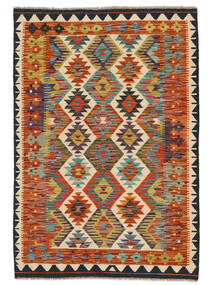 絨毯 キリム アフガン オールド スタイル 101X146 茶色/ブラック (ウール, アフガニスタン)