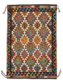  Kilim Afghan Old Style Tappeto 103X155 Di Lana Nero/Marrone Piccolo Carpetvista