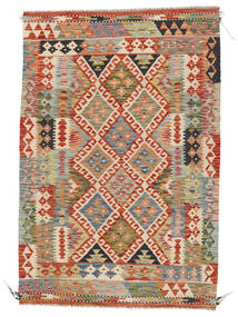 絨毯 オリエンタル キリム アフガン オールド スタイル 102X151 ダークレッド/茶色 (ウール, アフガニスタン)