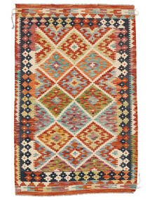 104X160 Kelim Afghan Old Style Tæppe Orientalsk Mørkerød/Sort (Uld, Afghanistan) Carpetvista