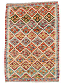  100X145 Kelim Afghan Old Stil Teppich Braun/Dunkelrot Afghanistan Carpetvista